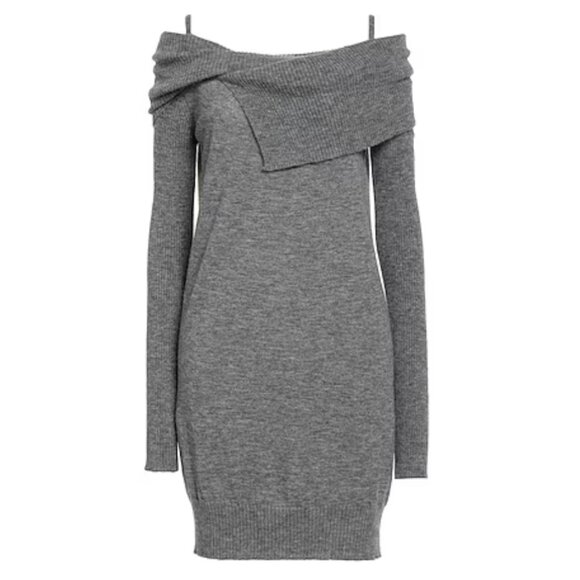 🇮🇹 NWT PINKO | Ginsling Alpaca Off-Shoulder Sweater Dress - Black - Picture 13 of 13